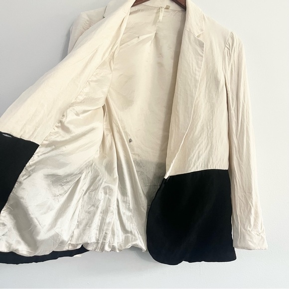 Petticoat Alley Color Blocked Lightweight Blazer w One Button Rayon Viscose S - Picture 7 of 8